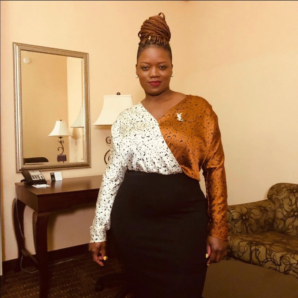 Silk leotard blouse